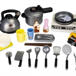 Zestaw kuchenny i grillowy dla dzieci z dźwiękiem i LED, 40 części