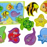 Drewniany zestaw do łowienia zwierząt morskich