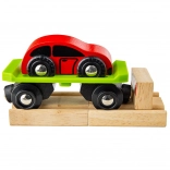Wagon z autem i torami Bigjigs Rail