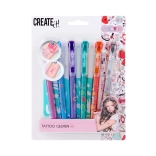 Zestaw do tatuażu z pachnącymi żelowymi długopisami i szablonami