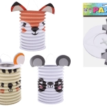 Lampion walec z motywem zwierzątek 15 cm