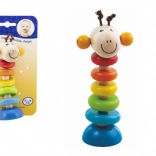 Detoa drewniana zabawka żyrafa na sprężynie