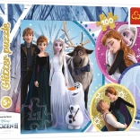 Puzzle 100 elementów z brokatem – DISNEY FROZEN 2: w blasku miłości