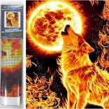 Diamentowe Malowanie Ognista Pełnia 30x40 cm