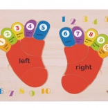 Drewniane edukacyjne puzzle TOOKY TOY - Nauka liczb i kolorów