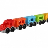 Plastowy pociąg z 4 wagonikami w siateczce