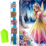 Diamentowe malowanie na płótnie Zimowa wróżka 23 × 30 cm