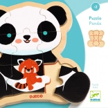 Drewniane puzzle Puzzlo Panda od Djeco