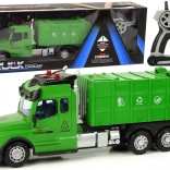 Zielona zdalnie sterowana śmieciarka z oświetleniem i dźwiękami 2,4G