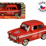 Retro strażacki samochód na mechanizm zegarowy