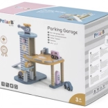 Drewniany garaż z helikopterem i autkami od Viga PolarB