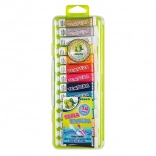 Tempera Jolly - 12 kolorów + srebrny i złoty