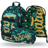 Zestaw BAAGL Skate Polygon: plecak, piórnik i worek