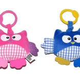 Wibrująca pluszowa sowa nad łóżeczko, grzechotka 21 cm