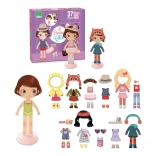 Magnetyczna drewniana lalka do przebierania Chloe