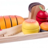 Drewniany zestaw do krojenia śniadania