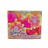 Drewniane koraliki małe różowe – kreatywny zestaw do tworzenia biżuterii