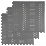 Piankowa mata HUMBI 180 × 60 cm, duże wodoodporne puzzle, bezpieczna, 3 szt., szare boho