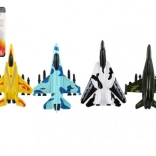 Samolot/myśliwiec metal/plastik 11 cm na napęd pull-back mix kolorów 13x17x4 cm