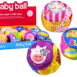 Miękka piłeczka z grzechotką Zwierzątka Owoce 10 cm