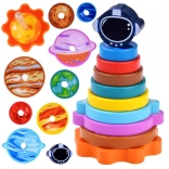 Drewniana układanka z motywem kosmicznym