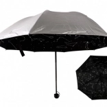 Składany parasol z konstelacjami, srebrny, 25 cm