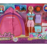 Lalka z namiotem i efektami, zestaw 30 cm