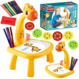 Projektorowy stolik do rysowania Żyrafa z flamastrami WOOPIE