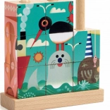 Djeco drewniane nasuwane klocki morze