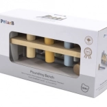 Viga PolarB Drewniana zabawka z kołkami i młotkiem Montessori