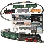 Elektryczny pociąg z lokomotywą i wagonami