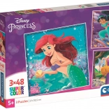 Puzzle DISNEY PRINCESS 3×48 elementów – CLEMENTONI