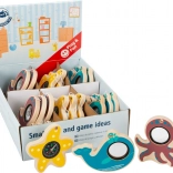 Small Foot drewniana zabawka sensoryczna ocean – wieloryb i ośmiornica