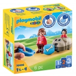 Playmobil szczeniak na kółkach – wózek, figurki i klocki