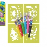 Pisaki dmuchane z szablonami Lilo & Stitch, zestaw 6 sztuk w pudełku 12 × 19 cm