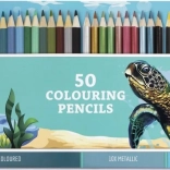 Grafix duży zestaw kredek w metalowym etui 50 szt.