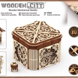 Drewniana mechaniczna układanka Tajemnicza szkatułka