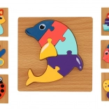 Drewniana układanka Zwierzątka mix rodzajów