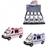 Auto ambulans z światłem i dźwiękiem, 14 cm
