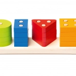 Drewniana układanka do sortowania kształtów CUBIKA, 17 elementów