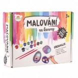 Malowanie na kamieniach świecących w ciemności – kreatywny zestaw z farbami i pędzlami