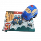 TOP BRIGHT drewniane puzzle z zabawką – radiowóz, 24 elementy