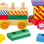 Drewniany pociąg do ciągnięcia, kolorowy small foot