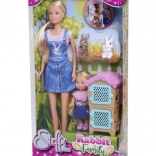 Lalka Steffi i Evička z Rodziną Królików