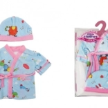 Niebieski szlafrok z czapką dla lalek 40-45 cm