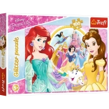 puzzle 100 elementów z brokatem – wspomnienia Belli i ARIEL od TREFL