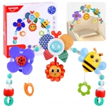 kolorowy zawieszany pałąk do wózka, łóżeczka i fotelika samochodowego dla niemowląt