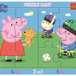 TREFL Baby puzzle Szczęśliwa świnka Peppa 2w1, 10 elementów