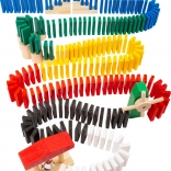 Drewniane domino rally SMALL FOOT – kreatywny zestaw 490 elementów