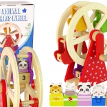 Drewniana obrotowa karuzela diabelski młyn ze zwierzątkami